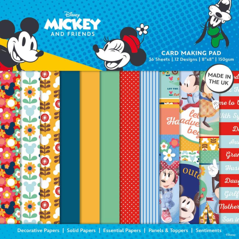 El block de Mickey y Minnie Mouse está lleno de colores brillantes con personajes icónicos de Disney y todo lo que necesitas para hacer hermosas tarjetas y proyectos creativos. El block para hacer tarjetas de Mickey y Minnie Mouse contiene papeles decorativos, papeles esenciales, papeles sólidos, toppers y Sentiments. El bloc mide 8 x 8 pulgadas con 36 hojas, 12 diseños, libre de ácido y lignina.

Equipo de Scrapyart
