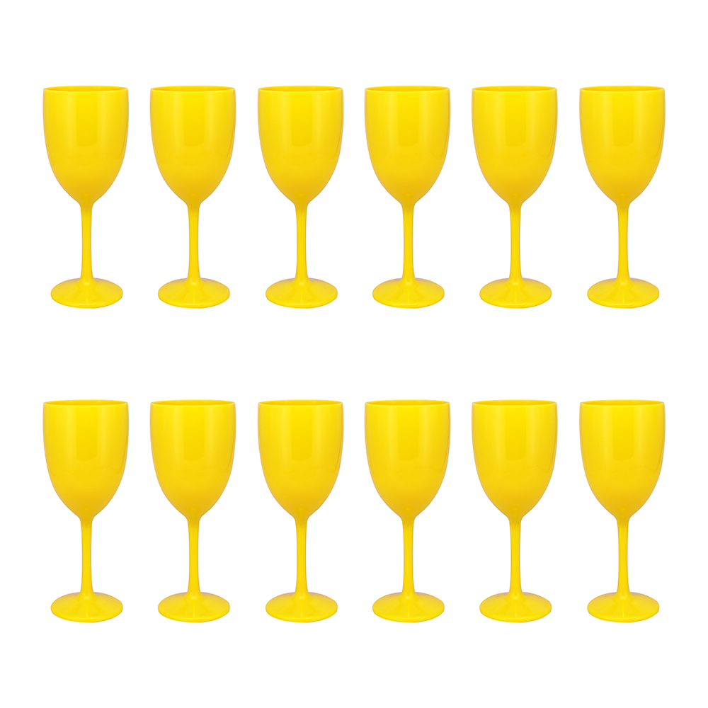 Pack Copas Vino x12 Amarillo SÃ³lido | BlueBox